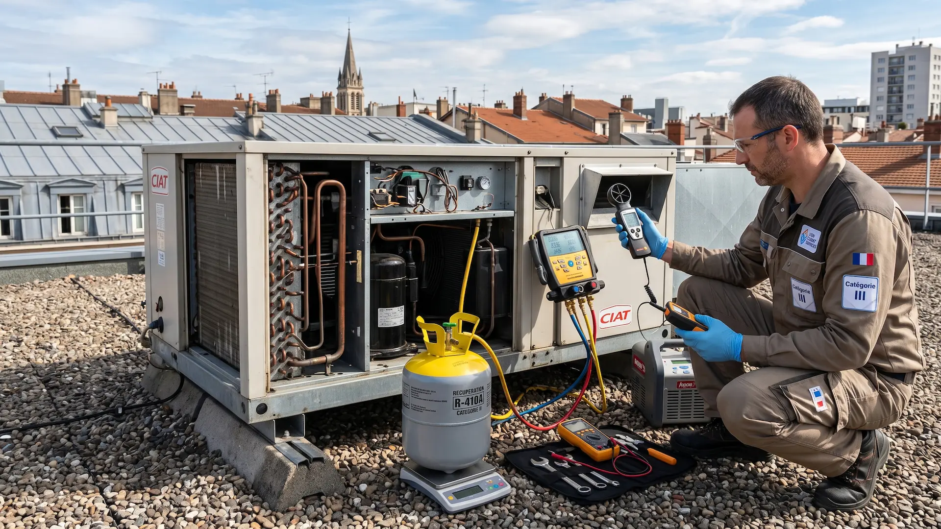 Habilitations attestation aptitude fluides — technicien CVC sur installation frigorifique
